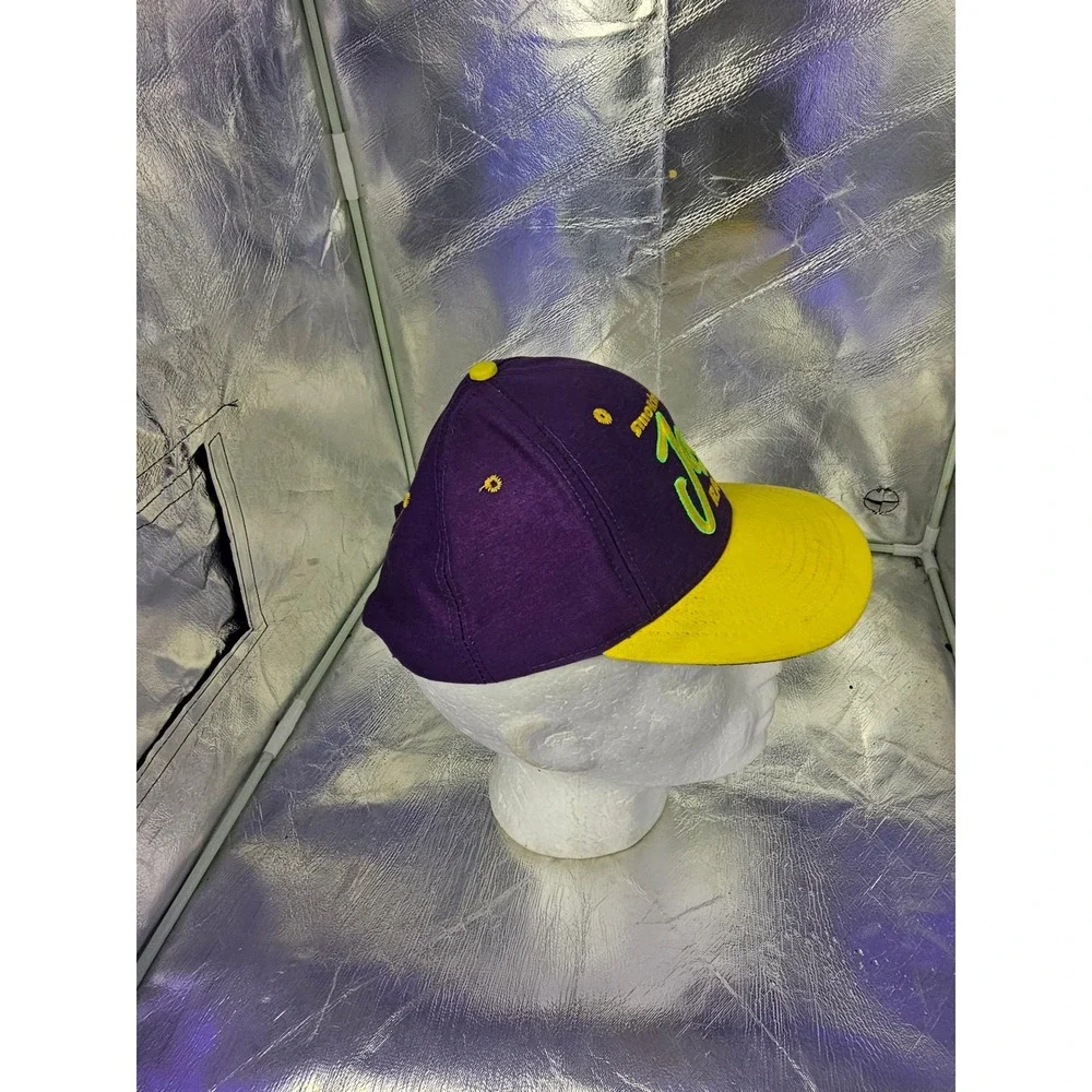 Vintage Smokin Joes Racing Camel Snapback Hat Purple Yellow Made in USA Hat